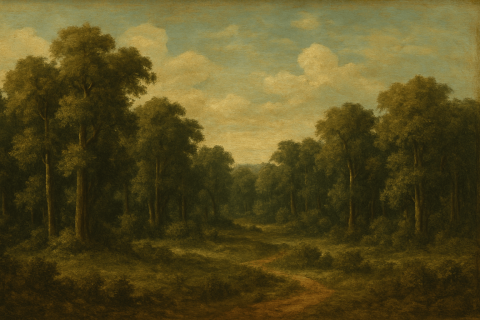 Ein Wald im Stil eines Gemäldes
